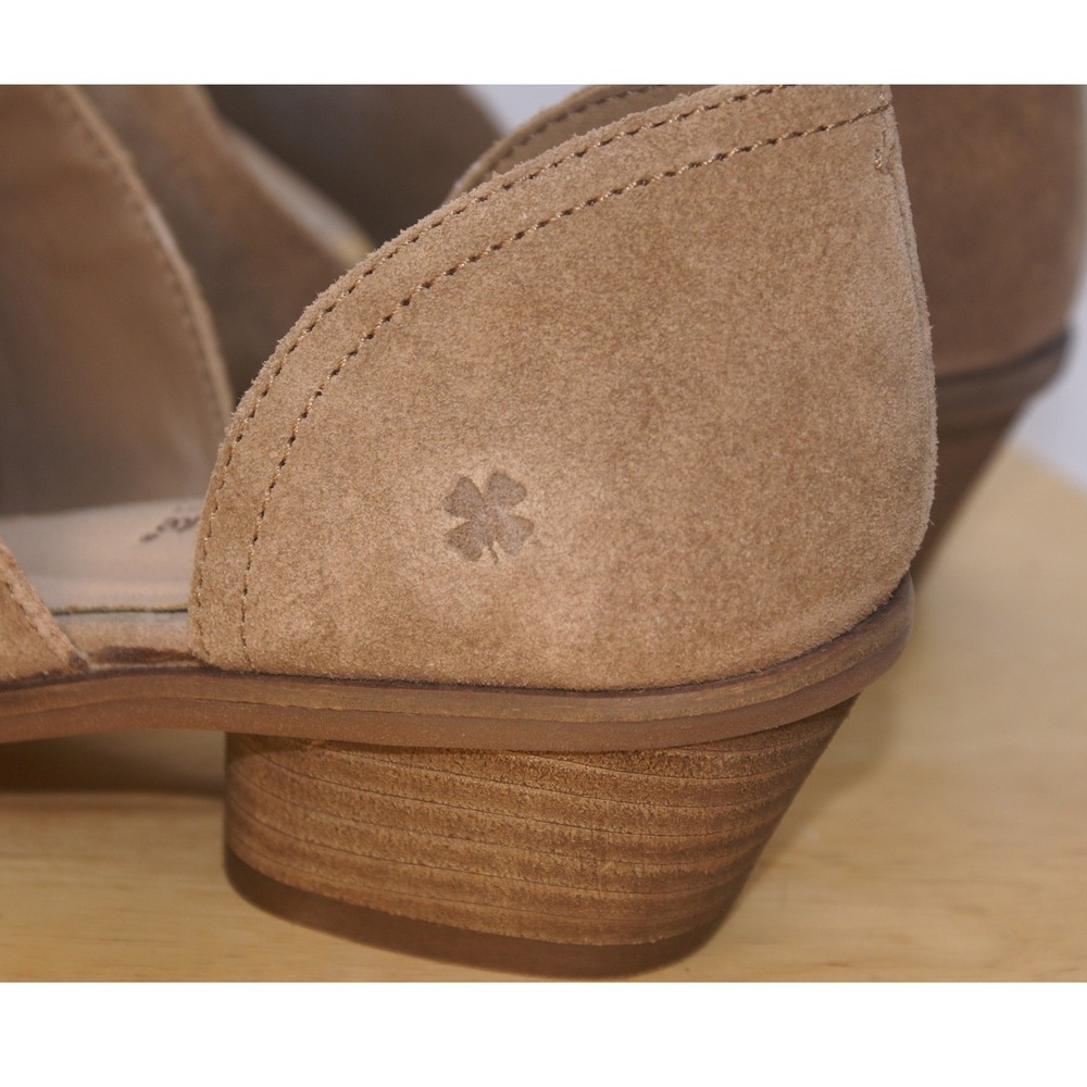 Lucky Brand Minnsy2 Tan Brown Suede Leather Cutout d'Orsay Booties Womens 8.5M - Picture 3 of 11
